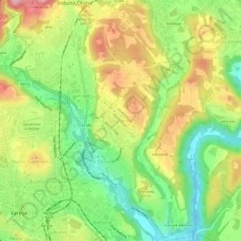 San Fermoの地形図、標高、地勢