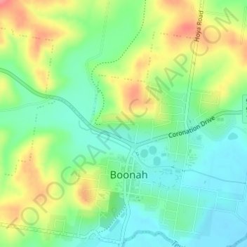 Bicentenial Placeの地形図、標高、地勢