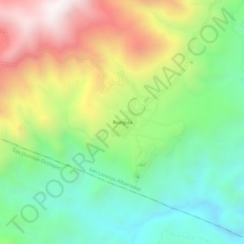 Roaguíaの地形図、標高、地勢