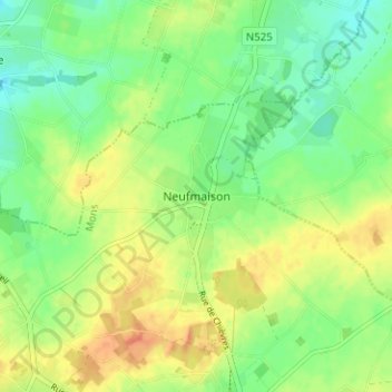 Neufmaisonの地形図、標高、地勢