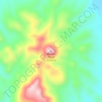 Mount Floydの地形図、標高、地勢