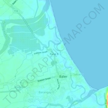 Purok 3の地形図、標高、地勢