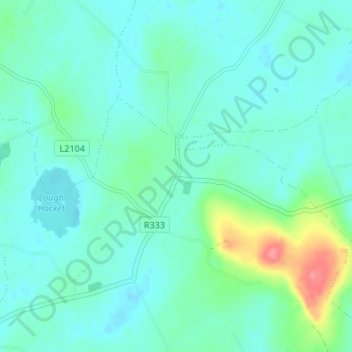 Caherlistraneの地形図、標高、地勢