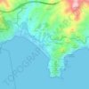 La Herraduraの地形図、標高、地勢