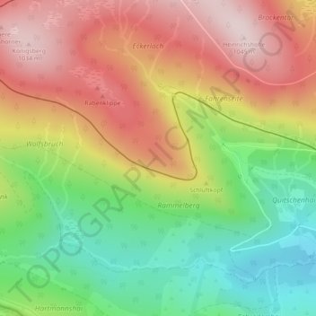 Kanzelklippeの地形図、標高、地勢