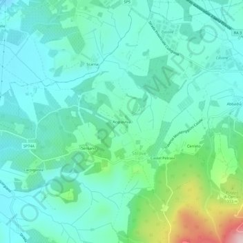 Acquavivaの地形図、標高、地勢