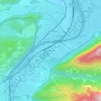 Eichelwangの地形図、標高、地勢