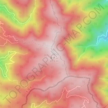養老山の地形図、標高、地勢