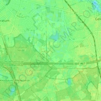Gijzenrooiの地形図、標高、地勢