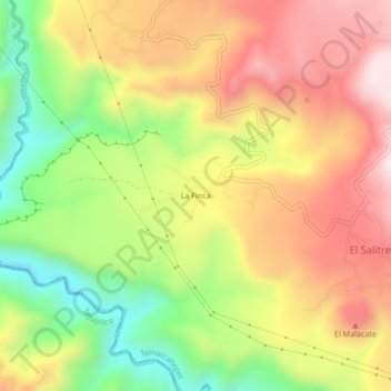 La Fincaの地形図、標高、地勢