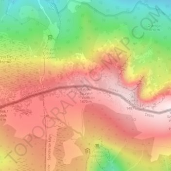 Veilchensteinの地形図、標高、地勢
