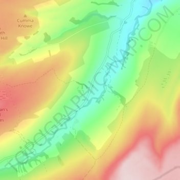 Horsehouseの地形図、標高、地勢