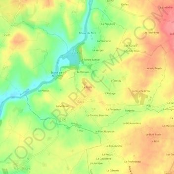 La Croixの地形図、標高、地勢
