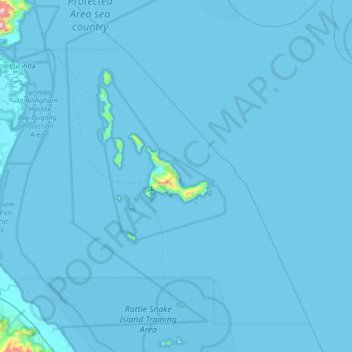 Palm Islandの地形図、標高、地勢
