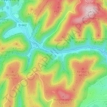 Breitenwasenの地形図、標高、地勢