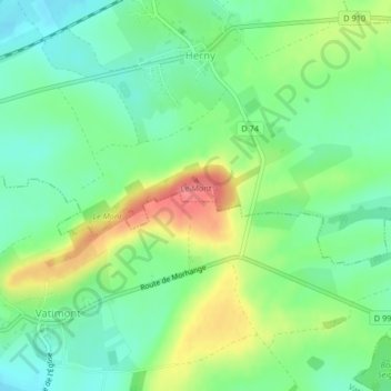 Grande Babylonneの地形図、標高、地勢