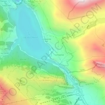 La Reculazの地形図、標高、地勢