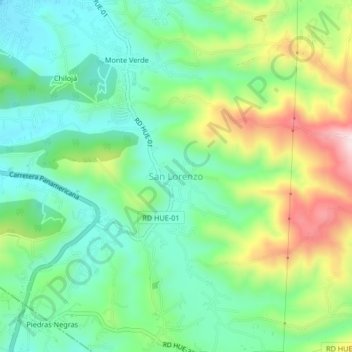 San Lorenzoの地形図、標高、地勢