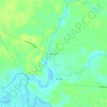 Ellis Storeの地形図、標高、地勢
