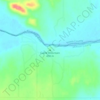 Cable Mountainの地形図、標高、地勢