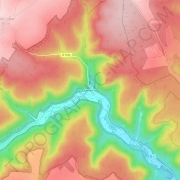 Sainte-Foyの地形図、標高、地勢