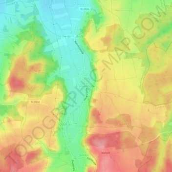 Frankenhofenの地形図、標高、地勢