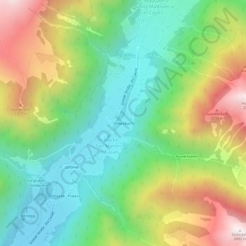 Selbenbachの地形図、標高、地勢
