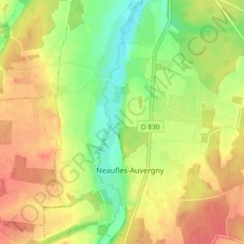 Le Merleの地形図、標高、地勢