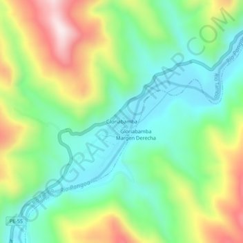 Gloriabambaの地形図、標高、地勢