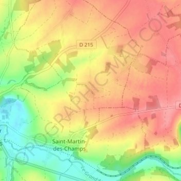 Coupignyの地形図、標高、地勢