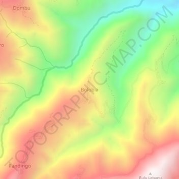 Bolobiaの地形図、標高、地勢