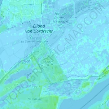 Het Bergsche Veldの地形図、標高、地勢