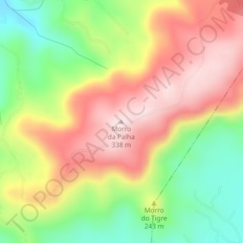 Morro da Palhaの地形図、標高、地勢