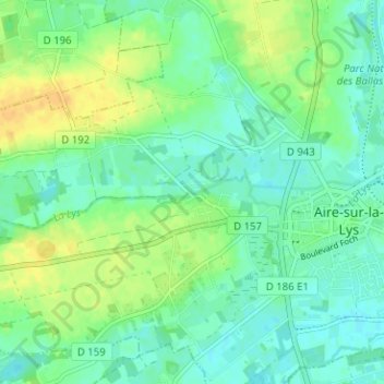 Moulin-le-Comteの地形図、標高、地勢