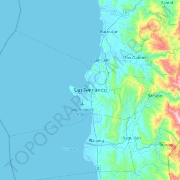 San Fernandoの地形図、標高、地勢