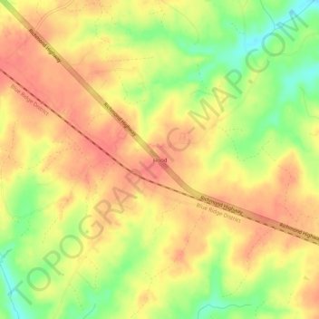 Floodの地形図、標高、地勢