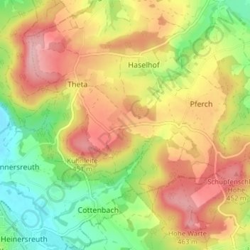Hochthetaの地形図、標高、地勢