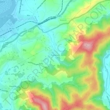 Rumorosoの地形図、標高、地勢