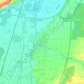 Dellmensingenの地形図、標高、地勢