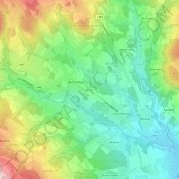 Obersaifenの地形図、標高、地勢