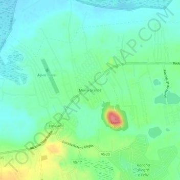 Morro Grandeの地形図、標高、地勢