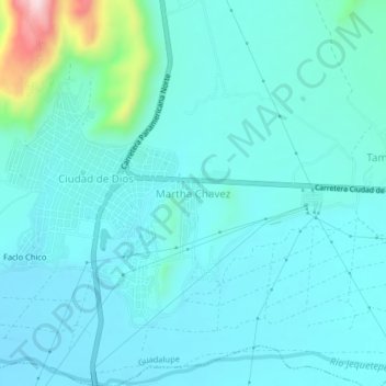 Martha Chavezの地形図、標高、地勢