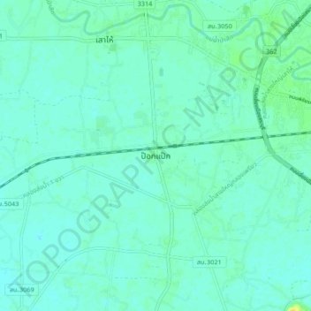 Pok Paekの地形図、標高、地勢