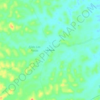 Las Pasasの地形図、標高、地勢