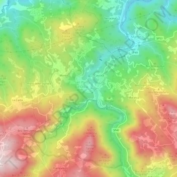 Borgo della Ferrieraの地形図、標高、地勢
