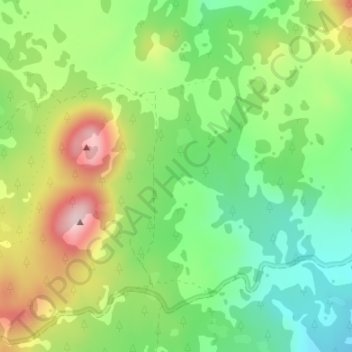 Uinkaret Plateauの地形図、標高、地勢