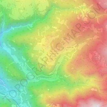 Oberradeinの地形図、標高、地勢