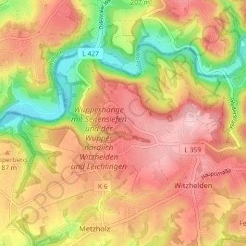 Orthの地形図、標高、地勢