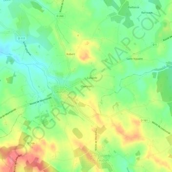 Chartronの地形図、標高、地勢