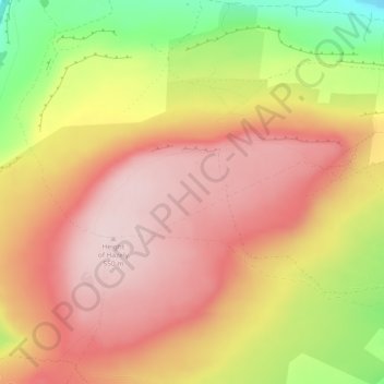 Penhillの地形図、標高、地勢